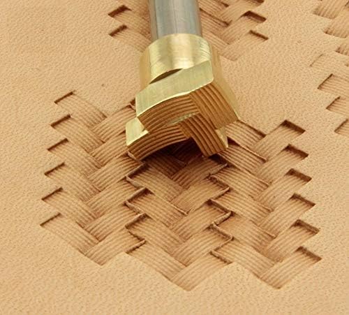 DandS ltd Leather Stamp Tool, Basket Weave, Professional Steel Craft Tool for Leatherworking, Embossing, Carving & Stamping Leather Projects, Belts Wallets & DIY Projects Compatible with Mallet #208