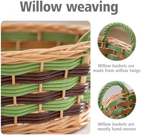 Kingwillow Oval Wicker Basket With Handle (Large Size) - Image 2