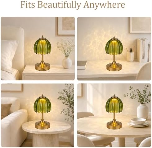 Upgrade Mini Tulip Cordless Table Lamp, Home Décor-Green - Image 5