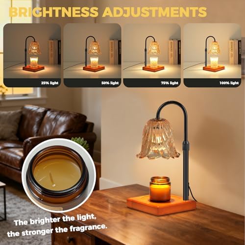 GODONLIF Flower Candle Warmer Lamp with Timer, Black Electric Candle Lamp - Image 3
