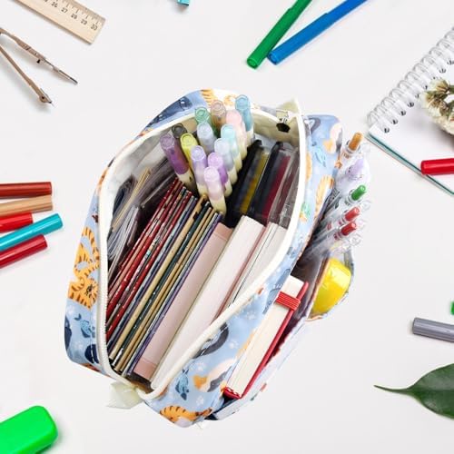 Multiple Pockets Portfolio Organizer with Zipper,Makeup Bag Pencil Pouch - Image 3
