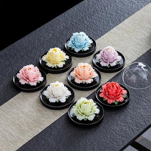 Passive Diffuser Ceramic Flower Aromatherapy – Exquisite Handcrafted Ceramic Decorative Essential Oil Diffuser for Office Desk, Home, and Yoga, with Robust Gift Box Packaging (White Peony) - Image 2