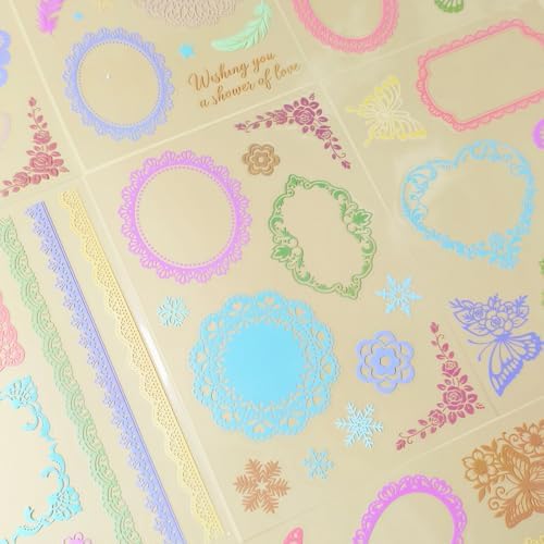 130 Pcs Lace Scrapbook Stickers - Colorful Butterfly & Feather Embellishments for Journaling, Wedding Albums, DIY Crafts, Scrapbooking Supplies & Bullet Journal Decor - Image 2