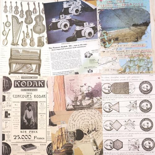 YagCu Junk Journal Sticker Book, Retro Era Washi Stickers, Pre-Cut Ephemera Scrapbook Supplies for Adults, Journaling and Scrapbooking Materials, Decorative Bullet Planner DIY Arts Craft - Image 4