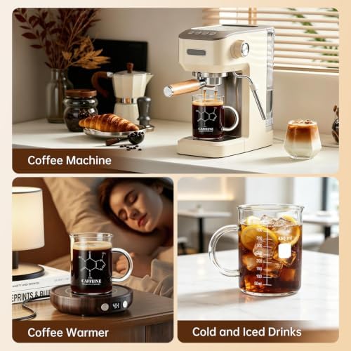 Caffeine Beaker Mug, Caffeine Molecule Mug - Chemistry Mug 16 oz Borosilicate Glass Coffee Mugs with Handle and Measuring for Coffee, Latte, Tea or Hot and Cold Beverage - Tea Coffee Mug - Image 6
