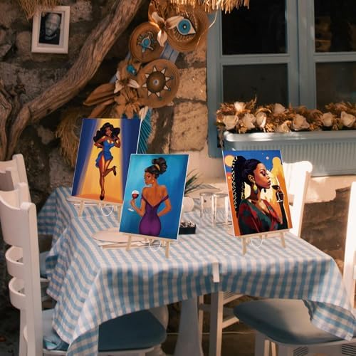 AmazingSpark 16 Pcs Pre Drawn Canvas to Paint for Adults Black Girl - Image 6