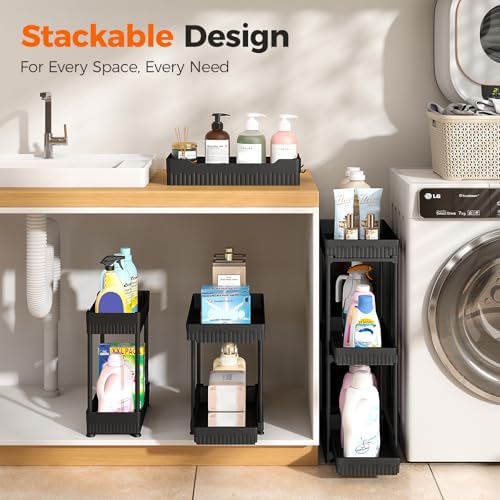 Sevenblue 3-Pack 2-Tier Under Sink Organizers with Sliding Drawers - Image 6