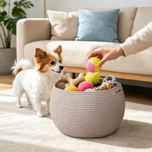 Goodpick Large Toy Storage Basket for Kids, Round, 15.7" x 10.5", Jute - Image 5
