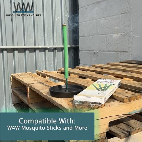 W4W Mosquito Stick Holder – Ceramic Holder for Incense & Mosquito Sticks – for Outdoor & Indoor use, Pool Side, Patio, Deck, Camping, Hiking, etc... (Includes Set of 2 Holders) - Image 6