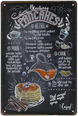 Food Vintage Tin Sign - Blueberry Pancakes Retro Metel Sign - Wall Decor wall sign for Kitchen Bakery Cafe Restaurant by TREEPERI