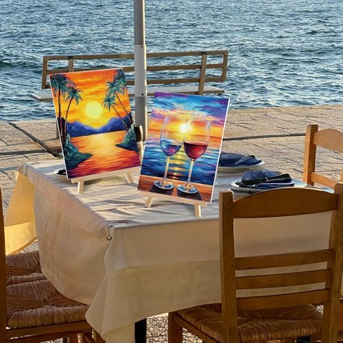 Sherr 12 Pcs Pre Drawn Canvas for Adults,Summer Sunset,8 x 10 Inch - Image 6