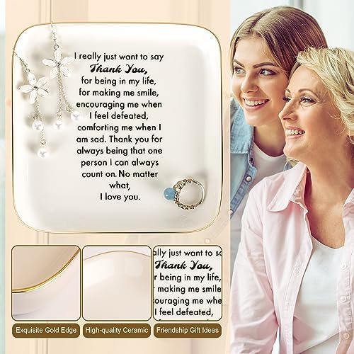 Thank You Gifts for Women Birthday & Christmas, Ceramic Jewelry Dish - Image 4