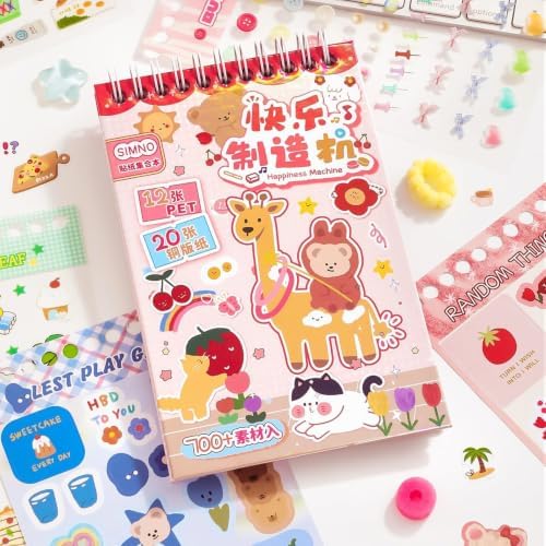 Sticker Book for Scrapbooking Sppulies,Kawaii Pets Stickers for Journaling - Image 4