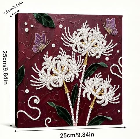 LQCrafK DIY Pearl Art Painting Handcraft Kit for Adults Beginners with Tools and Framed Painting, Creative Design,Self-Adhesive, Healing Stress-Relieving Home Wall Decoration-Red Spider Lily - Image 6