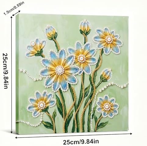 LQCrafK DIY Pearl Art Painting Handcraft Kit for Adults Beginners with Tools and Framed Painting, Creative Design,Self-Adhesive, Healing Stress-Relieving Home Wall Decoration-Flowers - Image 6