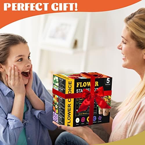 Indoor Daisy Garden Starter Kit with Gardening Tools - Planter Bags, Markers, Soil Disks and Shears, Home Gardening Gifts for Women Men Plant Lovers - Image 7