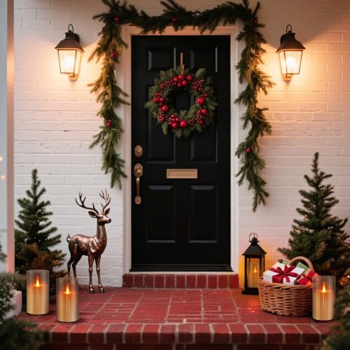 wemarry Flameless Candles Acrylic Glass Pillars 3" D x 6" H Battery Operated Flickering Candles Include 8-Key Remote with Timer Function 400+ Hours (Gray, Warm Light 2 Pack) - Image 5