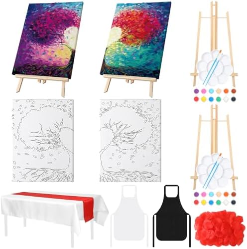 Zhanmai 2 Pack Sip and Paint Kit for Couples Date Night by Zhanmai