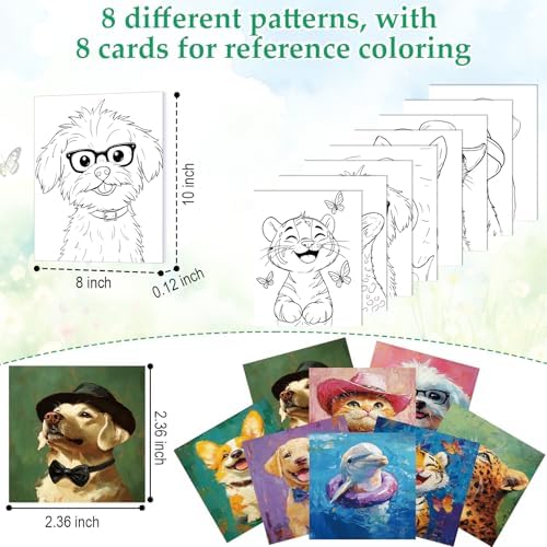Cholemy 36 Pcs Paint and Sip Kit Gift for Adults 8''x10'',Animal - Image 4