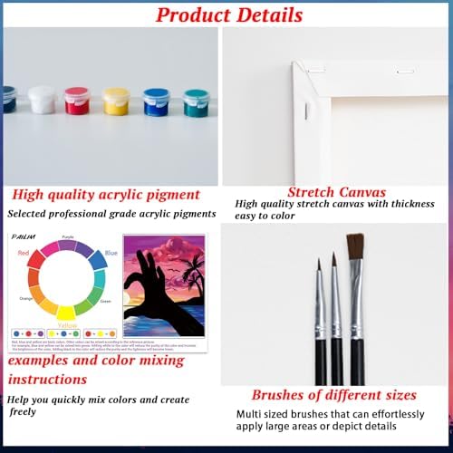 Paint and Sip kit for Adults Finger Heart Pre Drawn Canvas Kits - Image 2