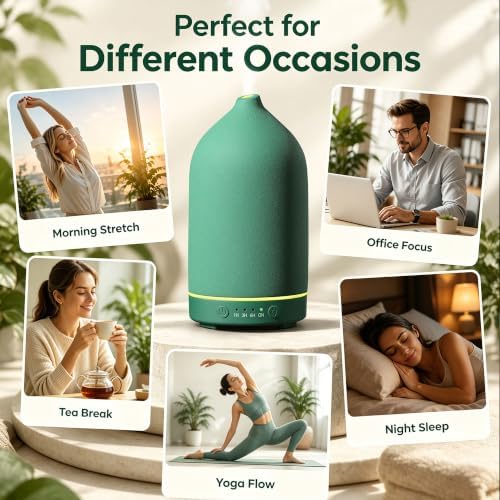 Gooamp 200ML Ceramic Essential Oil Diffuser for Home, Stone Diffuser - Image 7