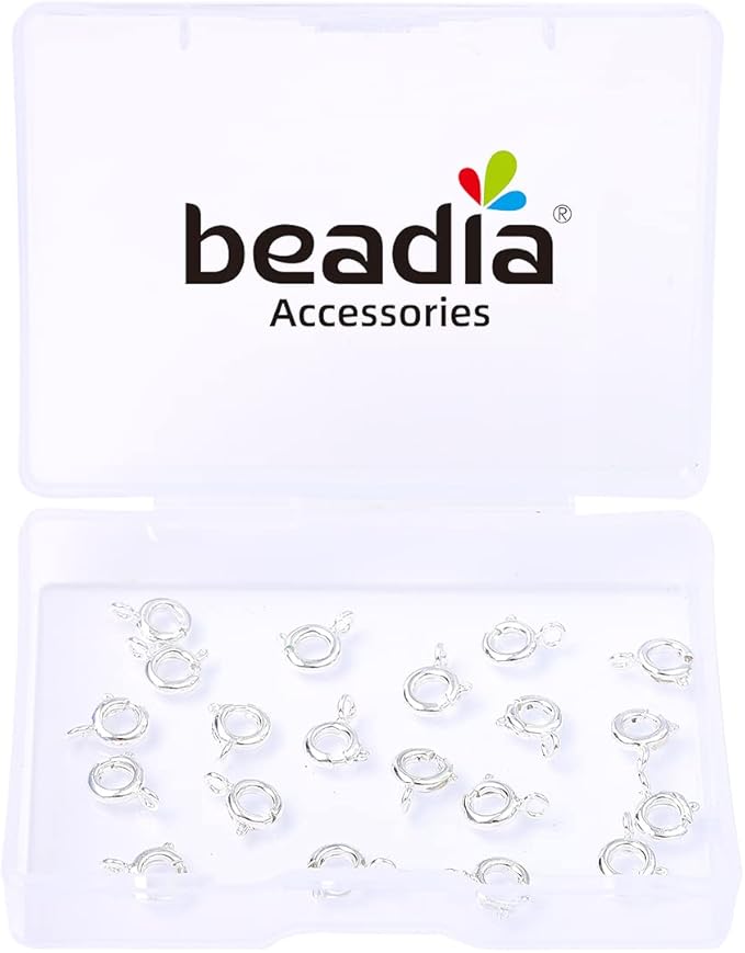Silver Plated Spring Clasps Non Tarnish 6mm 20pcs for Jewelry Making Findings
