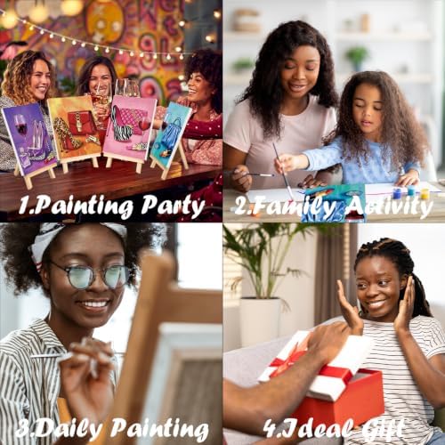4 Pack Sip and Paint Kit for Adults Pre Drawn Canvas for Painting - Image 7