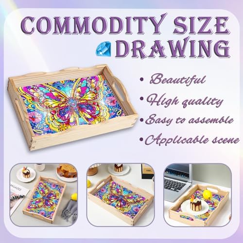 EWJRNSF Diamond Art Kits for Adults Wooden Serving Trays with Handles - Image 4