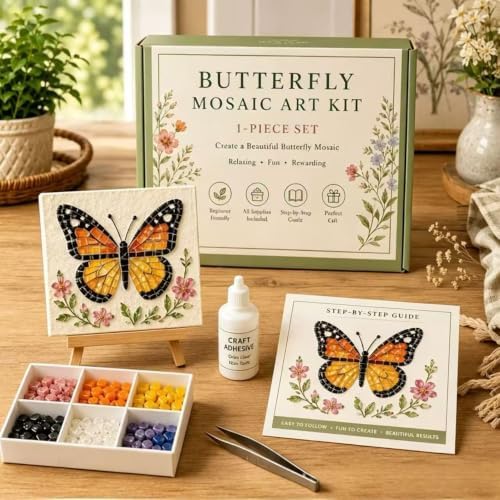 LWLQCZJ Sea Glass Art Kit - DIY Fun Craft Kit for Adults, Beginner Friendly (Butterfly) - Image 2