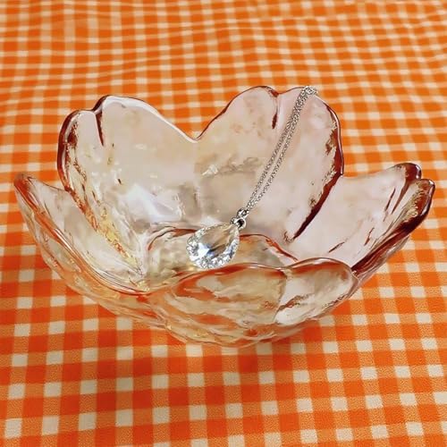 Amber Crystal Flower Jewelry Ring Dish, Clear Trinket Bowl, Cute Nightstand Decor Ring Holder for Women, Home Decor Gifts for Women, Wedding, Birthday, Mother's Day - Image 4