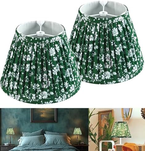 GO&SO Pleated Lamp Shades Set of 2 Small Mini,5"×9"×6.4" Boho Decor Shade by GOSO