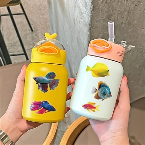 50 Pcs Clear PET Fish Aesthetic Stickers for Scrapbooking Journaling Junk Journal Scrapbook Supplies - Waterproof Transparent Fishing Decals for Resin Crafts Decorative Art Crafts (Fish) - Image 4
