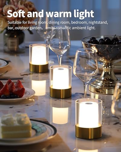 4" Bronze Cordless Table Lamp Set of 2, Outdoor Rechargeable Lamp - Image 2