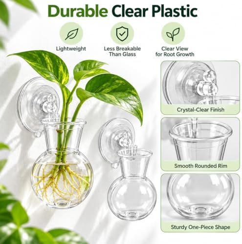 8 Pack Window Propagation Stations, Plastic Plant Terrarium Vases - Image 3