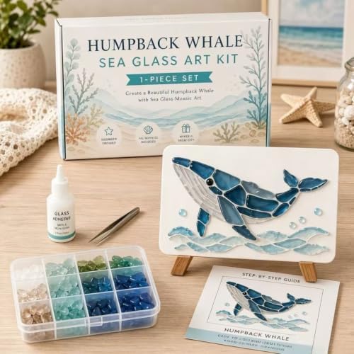 Sea Glass Art Kit - DIY Fun Craft Kit for Adults, Beginner Friendly (WHALE) - Image 3