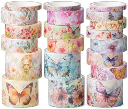 Mr. Pen- Washi Tape Set, 20 Rolls, Assorted Sizes, 4.37 Yards/Roll by MrPen
