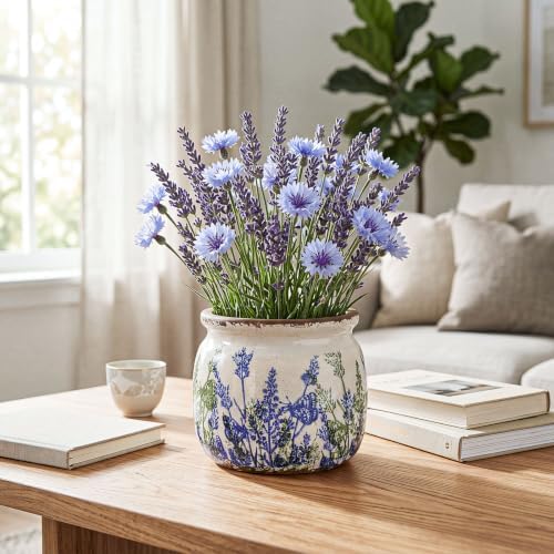 Vintage Planter for Indoor Plant, Ceramic Pot with Drainage Hole - Image 4