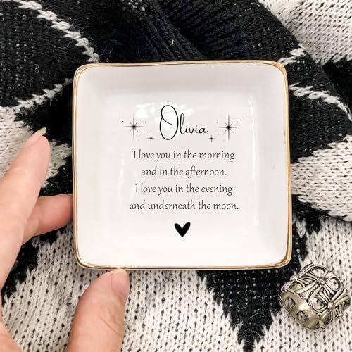 Custom Daughter Ring Dish from Mom, Daughter Christmas Gift, Trinket Tray for Her, Personalized Jewelry Dish Gifts for Granddaughter, Gifts for Her - Image 4