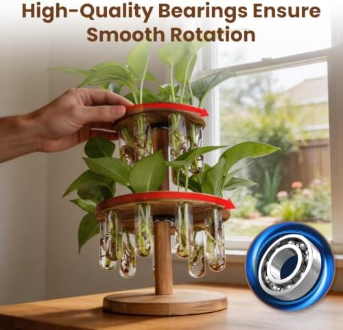 Plant Propagation Station, 15 Propagation Tubes with Wooden Stand - Image 2