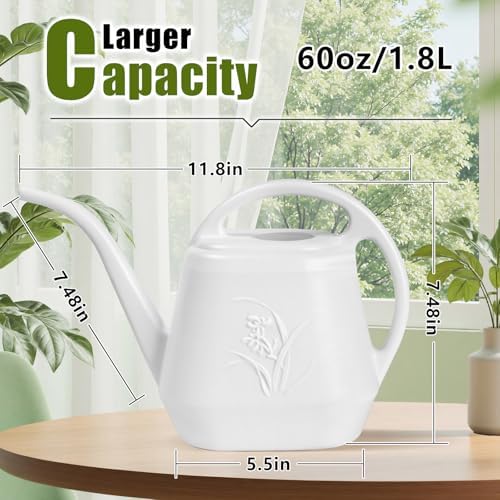 Plant Watering Can - 1/2 Gallon - White - Image 2