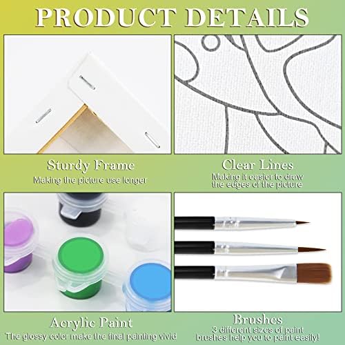Nuberlic 8x10 Canvas Painting Kit Pre Drawn Canvas for Painting Sip and Paint for Adults Birthday Valentine's Day Gift Love Theme DIY Adult Party Favor - Image 5