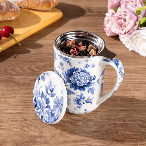 AmorArc Tea Cup With Infuser and Lid, 18oz Loose Leaf Tea Mug With Steeper - Image 2