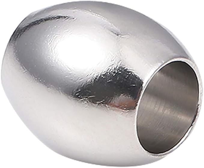 Stainless Steel Spacer Beads 10x11mm Oval Loose Charm Caps Beads for DIY Jewelry Making 10pcs with 6mm Hole