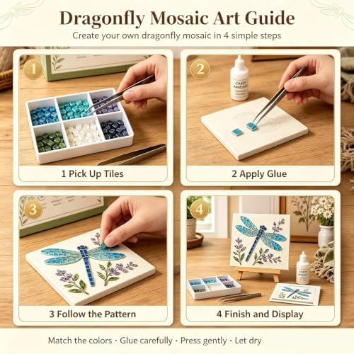 Garden Flowerpot Mosaic Art Kit Floral,Mosaic Art Kits for Adults，Style G - Image 7