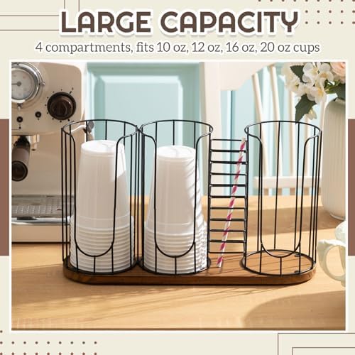 18oz Coffee Cup & Lid Dispenser with Base, 4-compartment Single, Color 1 - Image 3