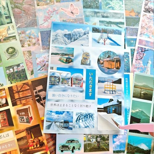 Japanese Sticker Book,227PCS Kawaii Cherry Blossoms Island Landscape Sticker for Journaling Supplies,Scrapbooking,Junk Journal,DIY Craft(Letter from Island) - Image 5