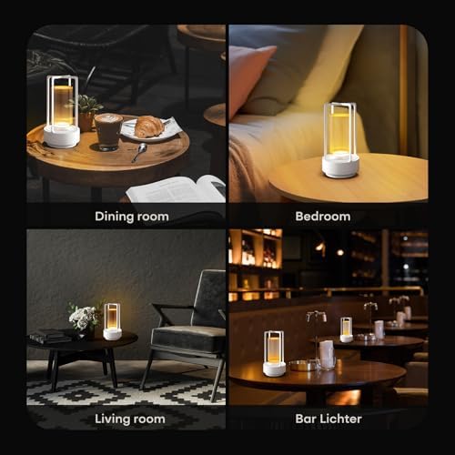 Rechargeable Cordless Small Metal Table Lamp, Stepless Dimming, 3-Color - Image 4