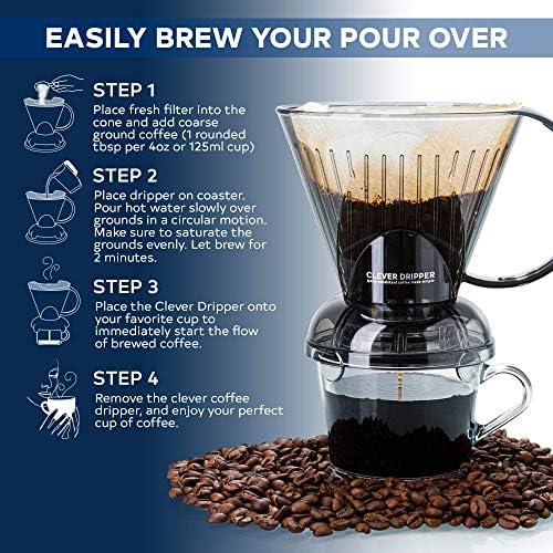 Clever Coffee Dripper | Large 18 oz | Cloud | BPA-Free | 100 Filters - Image 2