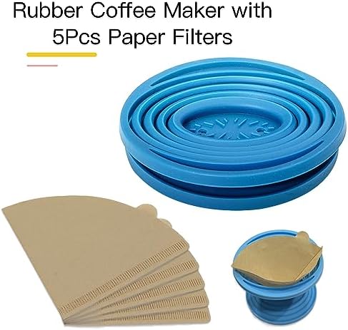 Collapsible Coffee Dripper Filter Reusable with 5 Paper Filters - Image 2