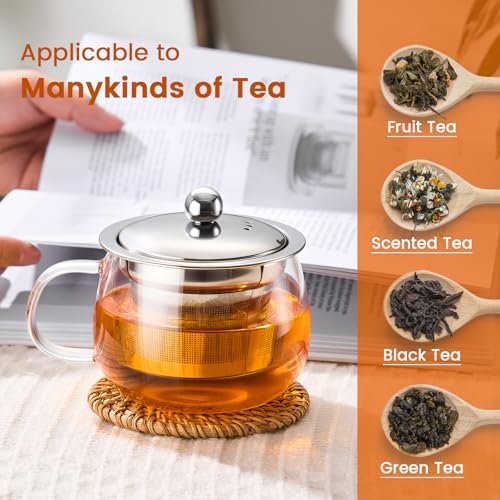 PARACITY Tea Cup with Infuser and Lid, 13 oz Glass Tea Infuser Mug - Image 4